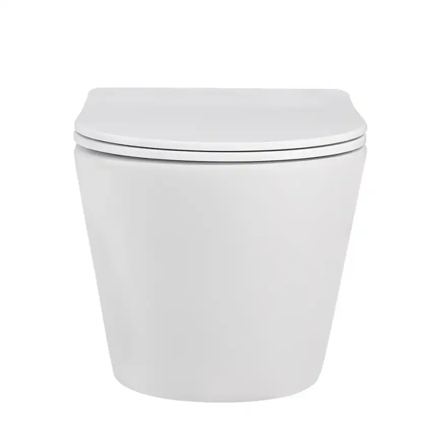 Подвесной унитаз ABBER Bequem AC1102MW белый матовый, безободковый, с сиденьем микролифт фото 3