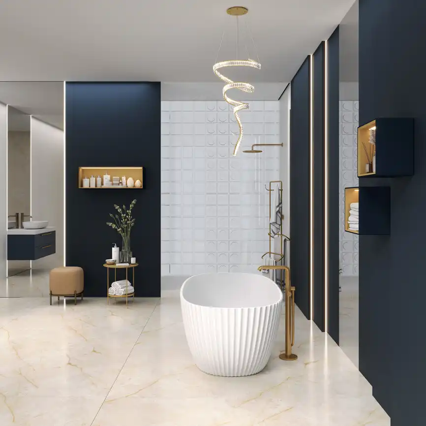 Ванна из литьевого мрамора  Aqua de Marco Sapphire 170х85х61 Solid Perfection 1170WSAPP_SOL, Белая матовая фото 4