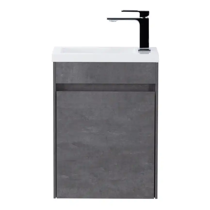 Тумба под раковину BelBagno PIETRA MINI-400-1A-SO-SCM-L подвесная Stucco Cemento фото 1