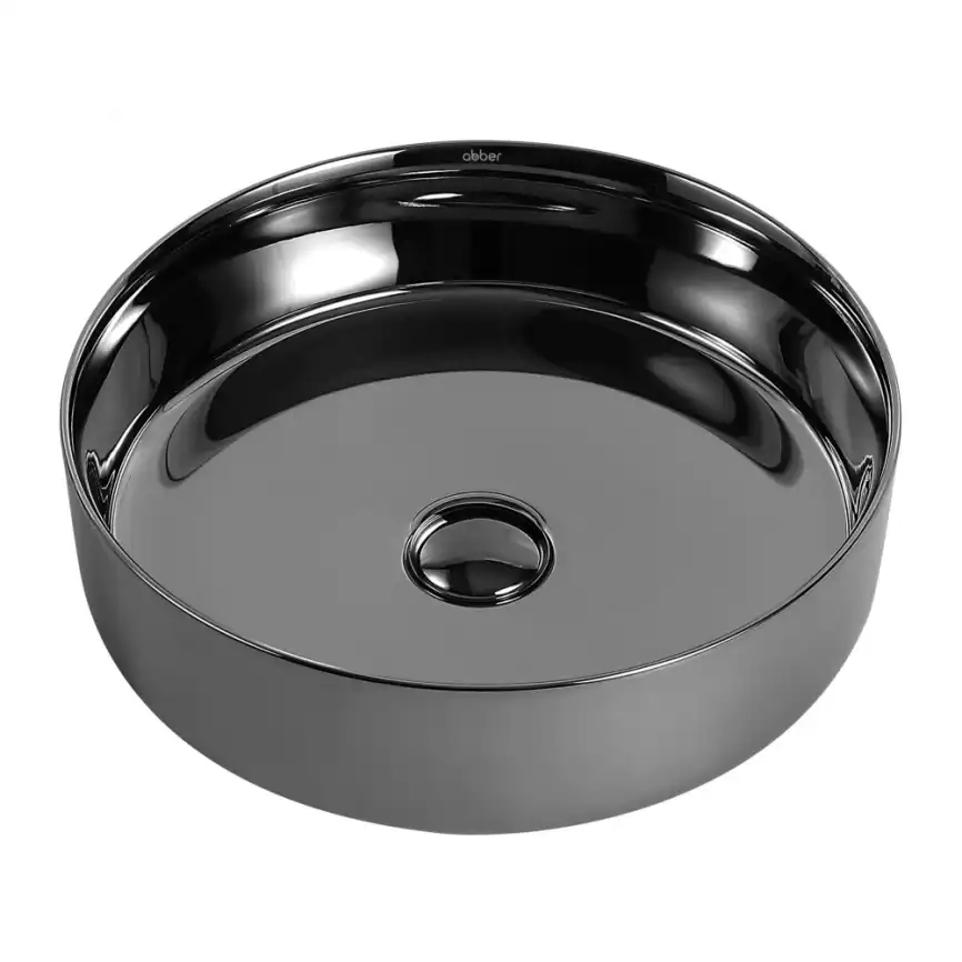 Раковина накладная ABBER BEQUEM 40х40х12 AC2109GS, круглая, серебро фото 1