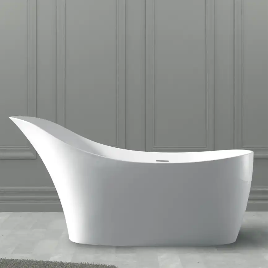 Ванна  Abber Stein 170х75 AS9618 из искусственного камня, Белая матовая фото 1