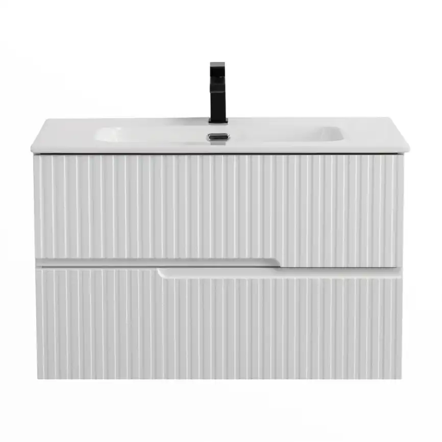 Тумба под раковину Cezares DUET-N 80 см, DUET-N-800-2C-SO-BL подвесная, Bianco Lucido фото 2