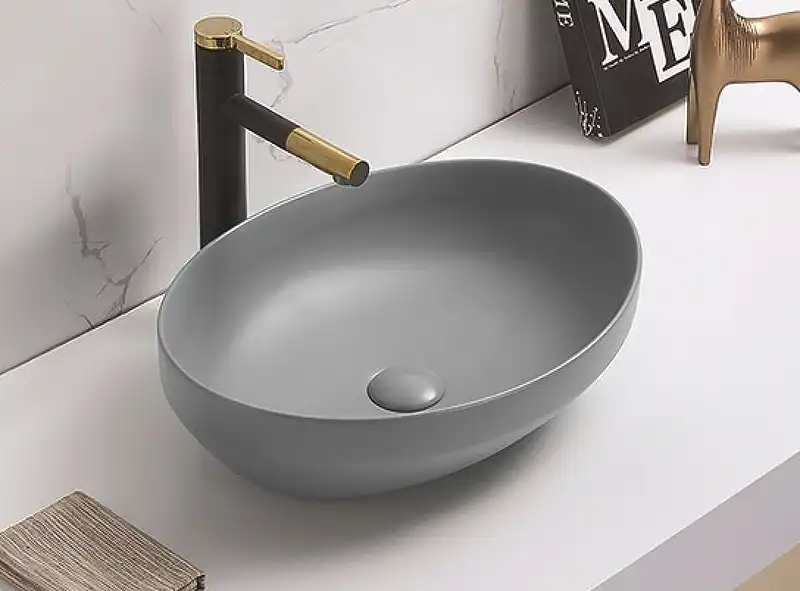 Раковина накладная CeramaLux 500х360х150 78590MH, цвет Серый фото 2
