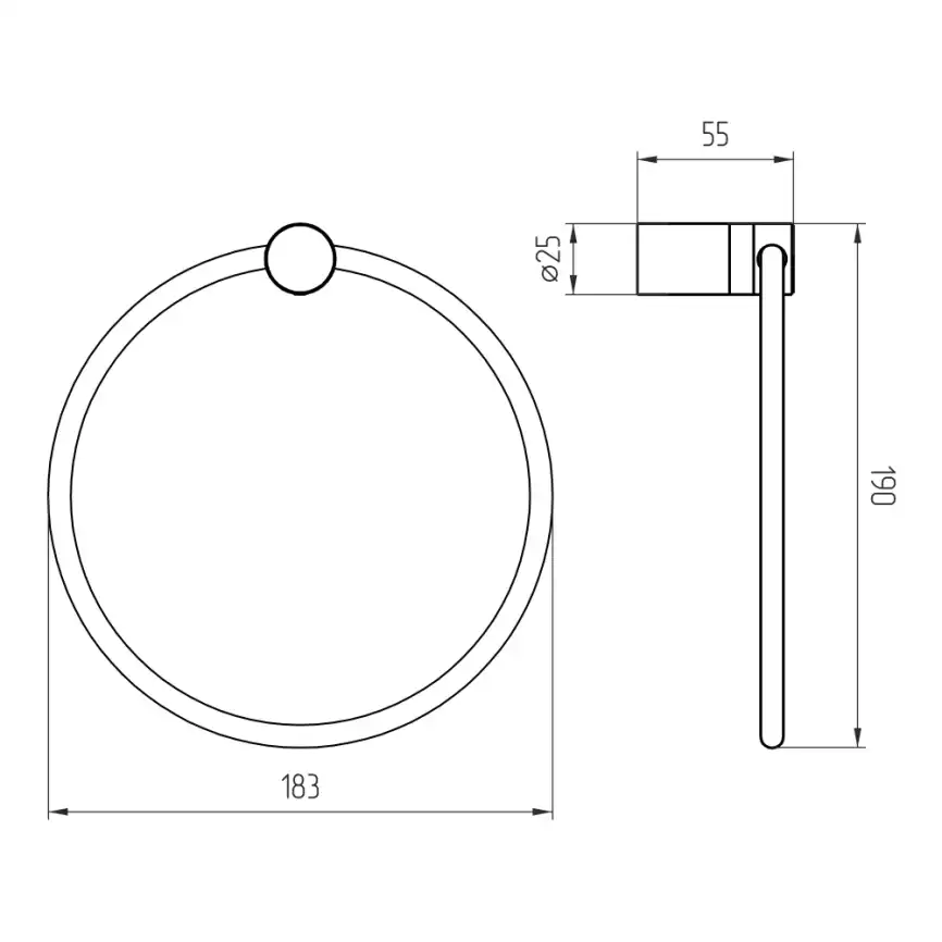 Полотенцедержатель AVS Seeme, оружейная сталь, кольцо фото 2