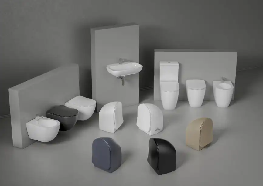 Унитаз подвесной безободковый с биде Creavit Free FE322-00CB00E-0000 с сиденьем микролифт Белый фото 4