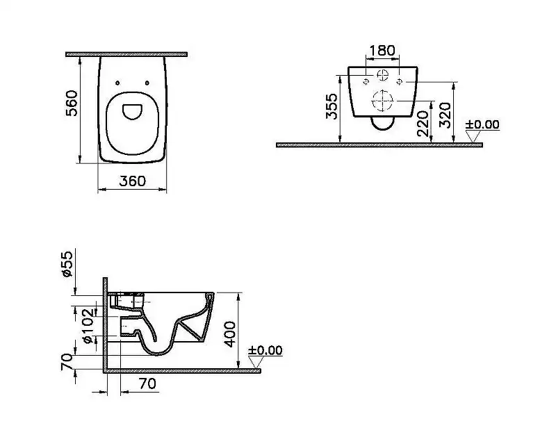 Комплект унитаза с инсталляцией Vitra Integra Square 9856B003-7206 с сиденьем Микролифт и клавишей смыва Хром матовый фото 3