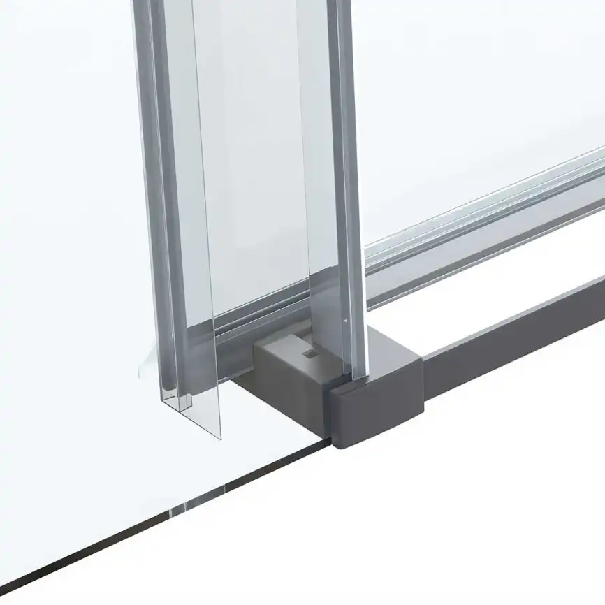 Душевой уголок Vincea Como Soft 110х90 VSR-1CS9011CLGM, дверь раздвижная, профиль вороненая сталь, стекло прозрачное фото 4