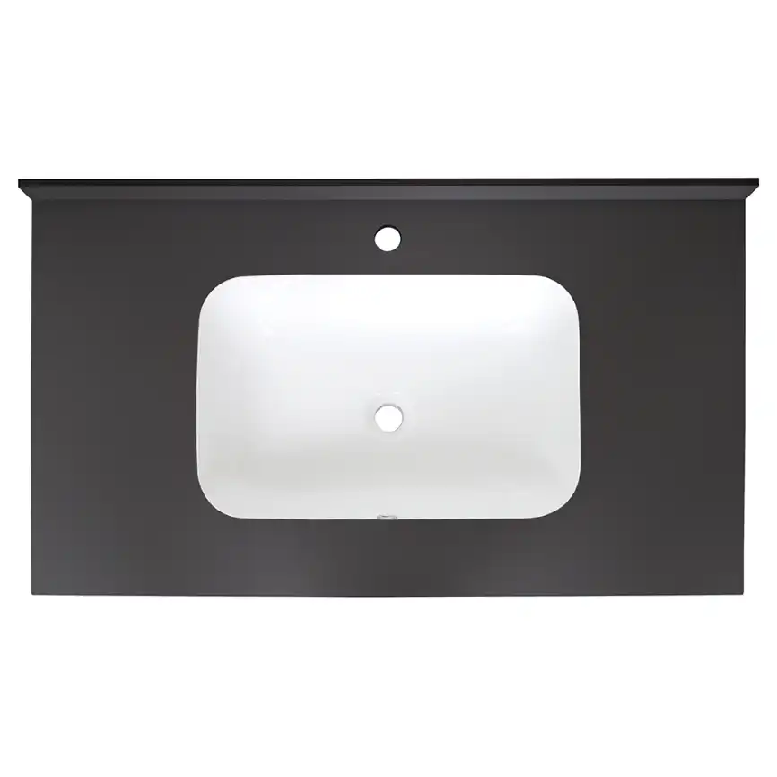 Раковина мебельная AVS Шарм 100x56 белая/черная фото 4