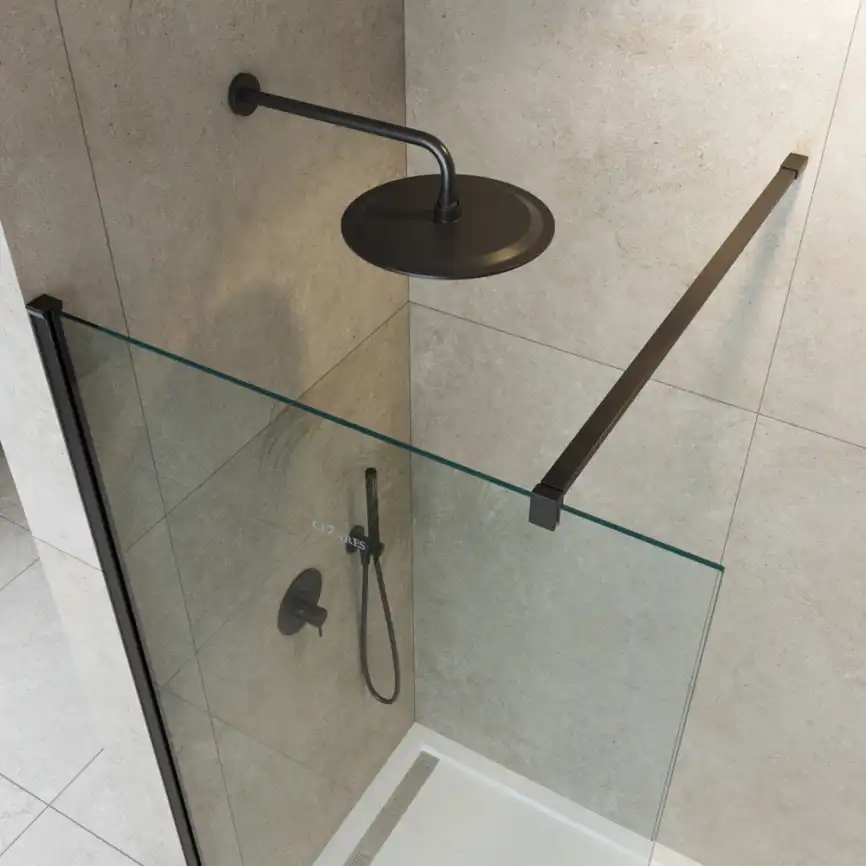 Душевая перегородка CEZARES LIBERTA-L-2-90-120-C-NERO стекло Прозрачное, профиль Черный фото 2