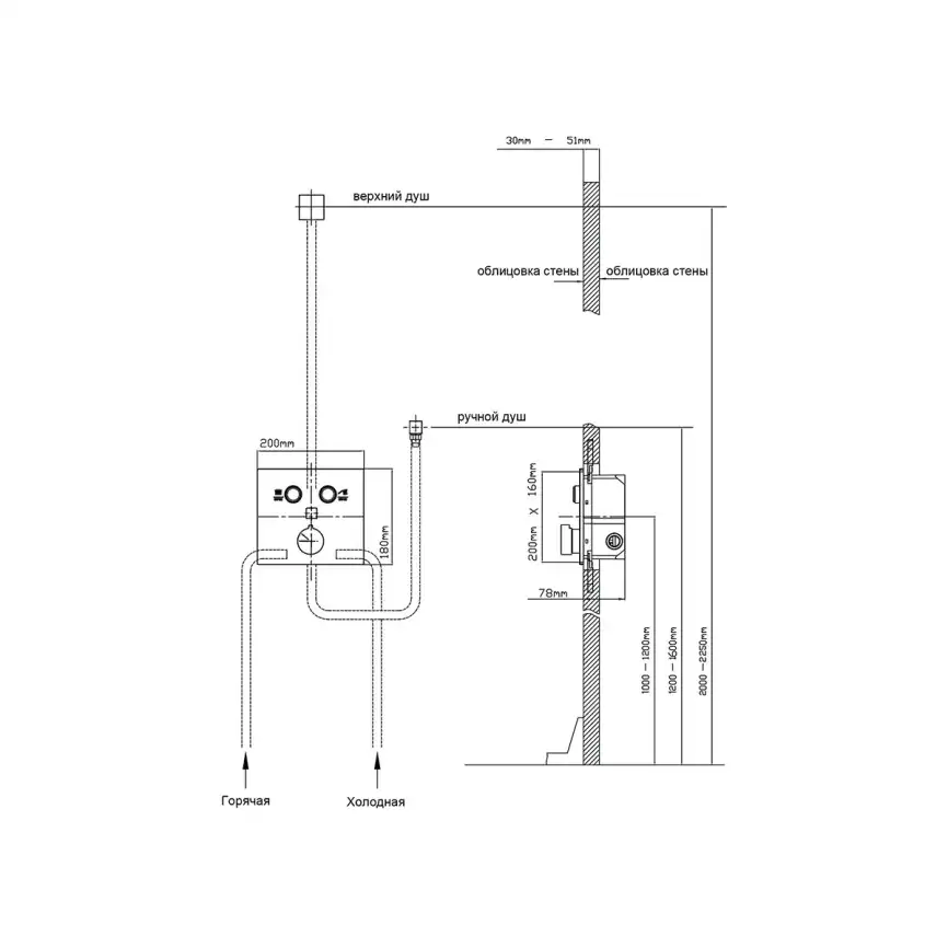 Душевая система  Vincea  VSFW-4I212CH VSFW-4I212CH встраиваемая, хром фото 18
