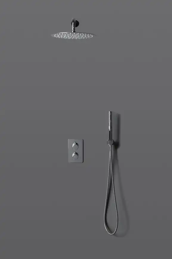 Душевая система Allen Brau Priority 5.31013-00 для душа без излива, термостатическая, с верхним душем, Хром фото 8