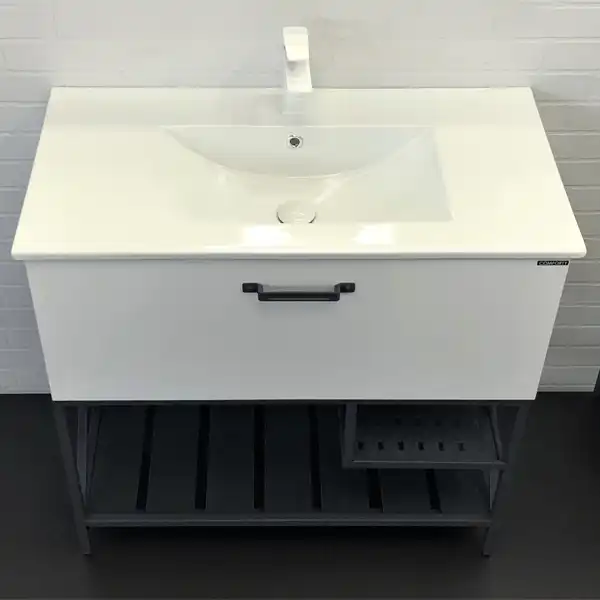 Тумба с умывальником Comforty Бредфорд 90 Белый, 00-00009955 фото 2