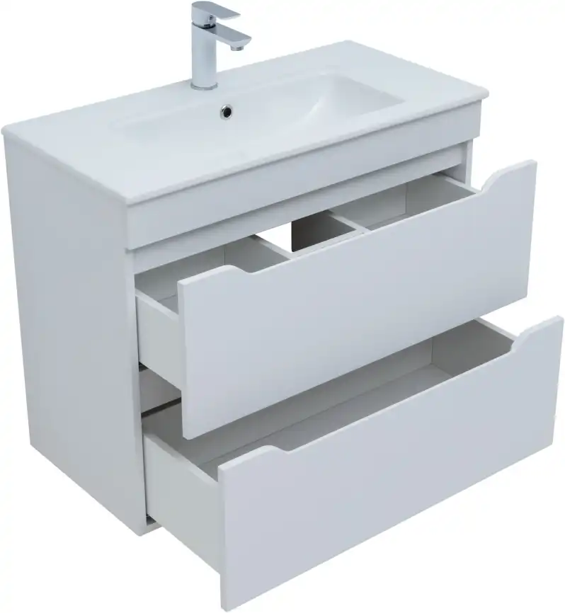 Тумба под раковину Aquanet Практика 80 белый матовый, 330459 фото 4