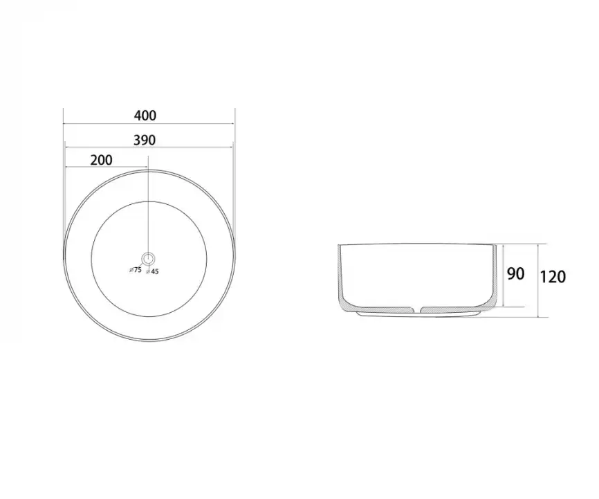 Раковина накладная ABBER BEQUEM 40х40х12 AC2109GG, круглая, золото фото 4