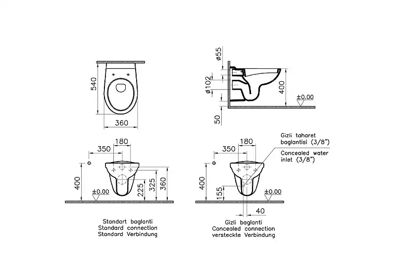 Унитаз Vitra Normus 6855B003-0101 подвесной без сиденья фото 3