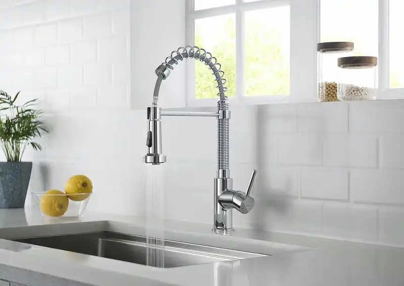 Смеситель для кухни Aquatek Европа AQ1387CR с выдвижной лейкой, Хром фото 5