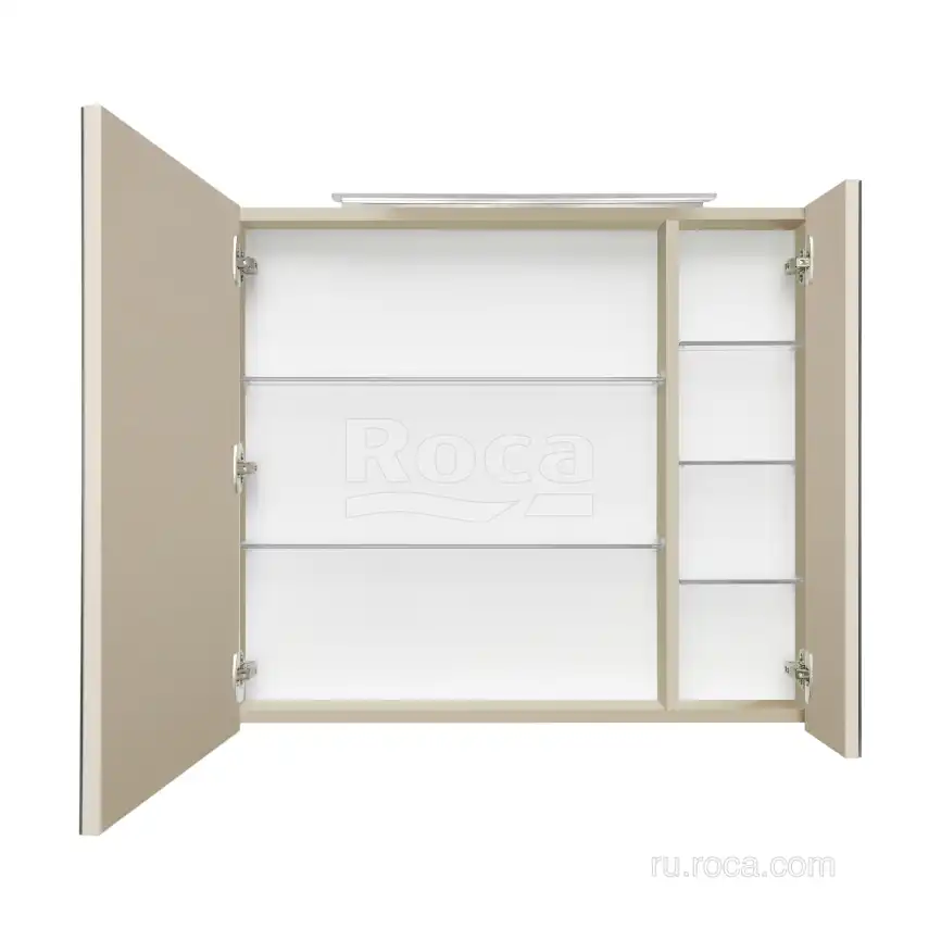 Зеркальный шкаф Roca Oleta 80 A857647515 с подсветкой, Капучино матовый фото 2