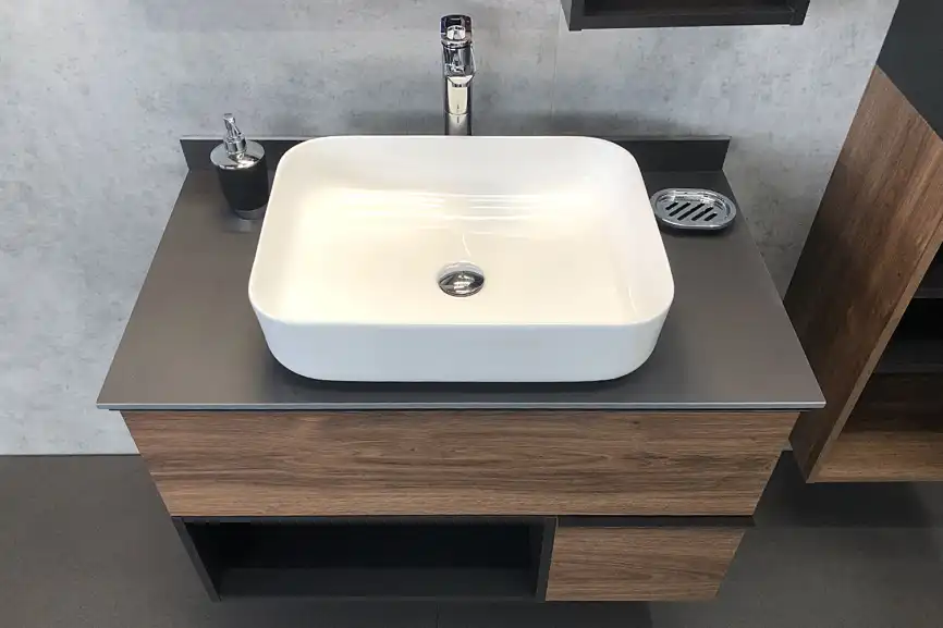 Тумба с умывальником Comforty Штутгарт 90 Дуб темно-коричневый, 00-00002868 фото 3