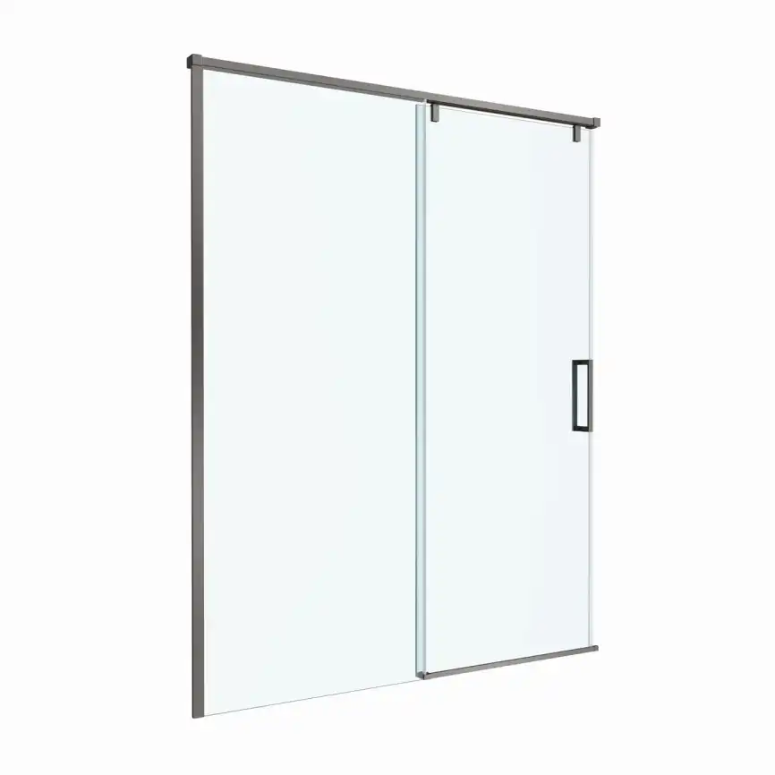 Душевая дверь BelBagno SOFT_CLOSE-1-BF-1-150-C-GM стекло прозрачное, профиль Оружейная сталь фото 10
