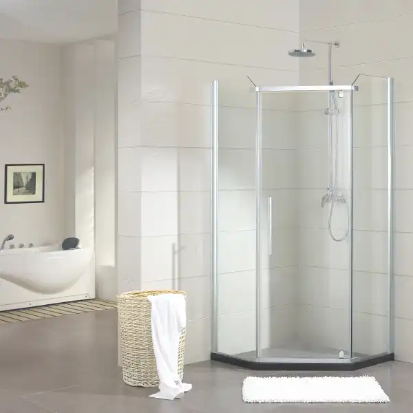 Душевой уголок Sole Quadro 100х100 профиль Хром стекло прозрачное фото 1