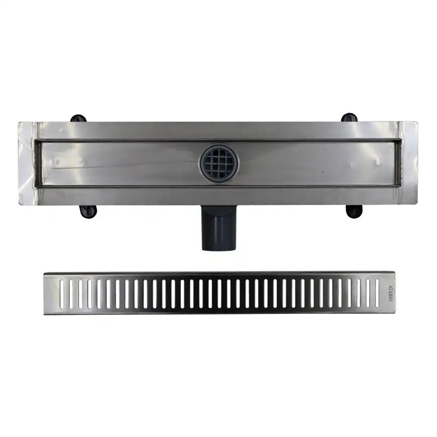 Душевой лоток Azario Stick 80 см AZPP01-80 Stick с перфорированной решеткой, Хром матовый фото 3