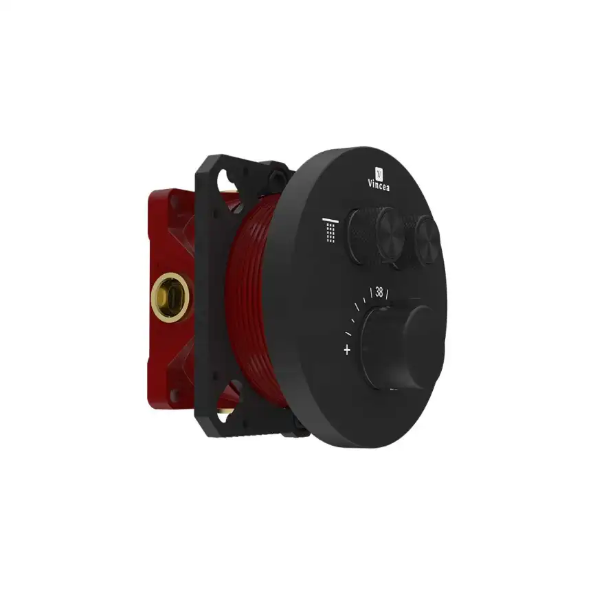 Смеситель для душа Vincea VSCV-322T-MMB встраиваемый  двухфункциональный, термостатический, черный фото 1