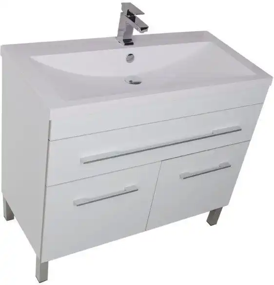 Тумба под раковину Aquanet Верона 100 белый (напольная 1 ящик 2 дверцы) 182710 фото 4