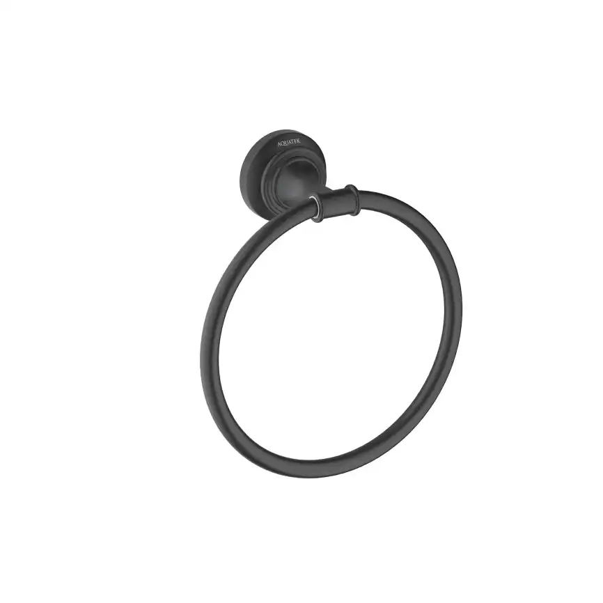 Держатель полотенец кольцо Aquatek Классик AQ4512MB, Черный матовый фото 1