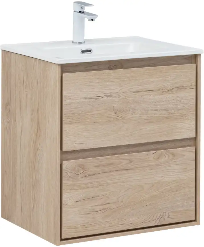 Тумба под раковину Aquanet Милан 60 дуб светлый, подвесная, 336382 фото 1