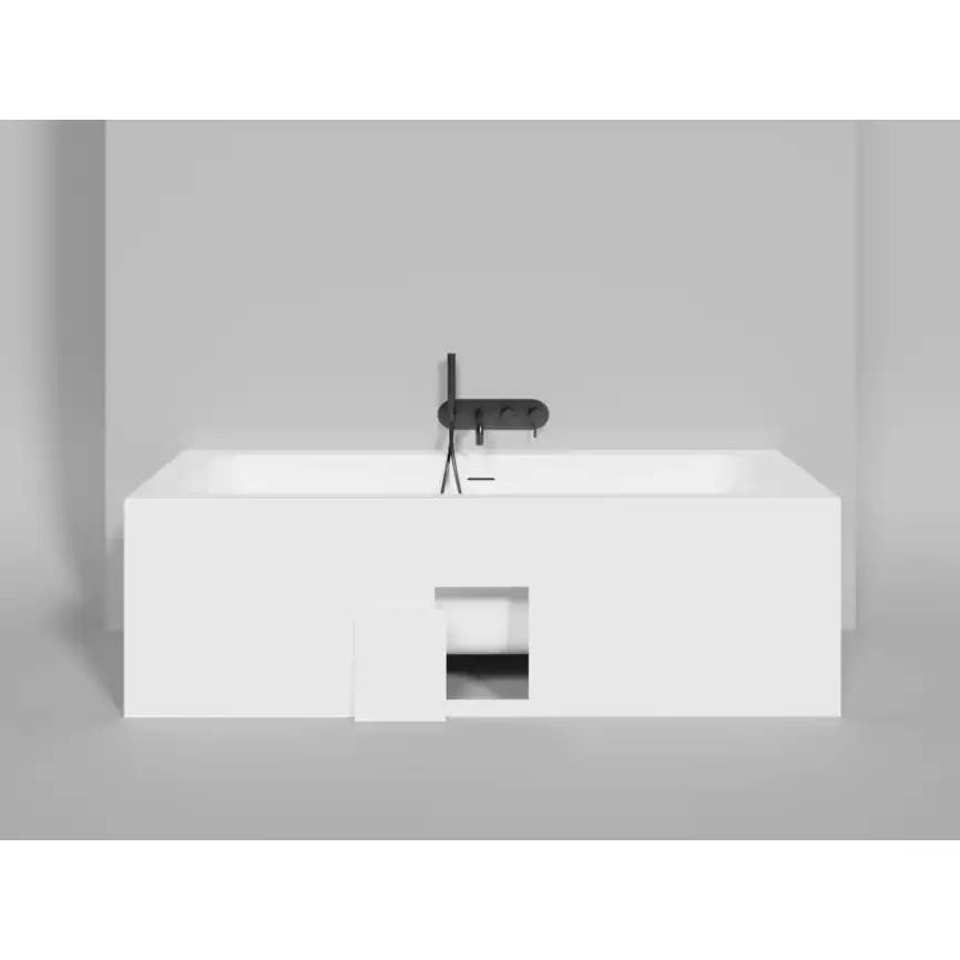 Ванна Salini ORLANDA AXIS KIT 190х80 103321M из материала S-Stone, Белая матовая фото 6