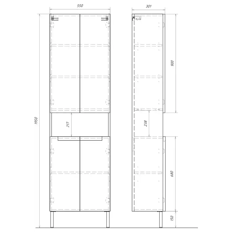 Пенал напольный Aqwella Vancouver 55 VAN0555N, цвет белый фото 5
