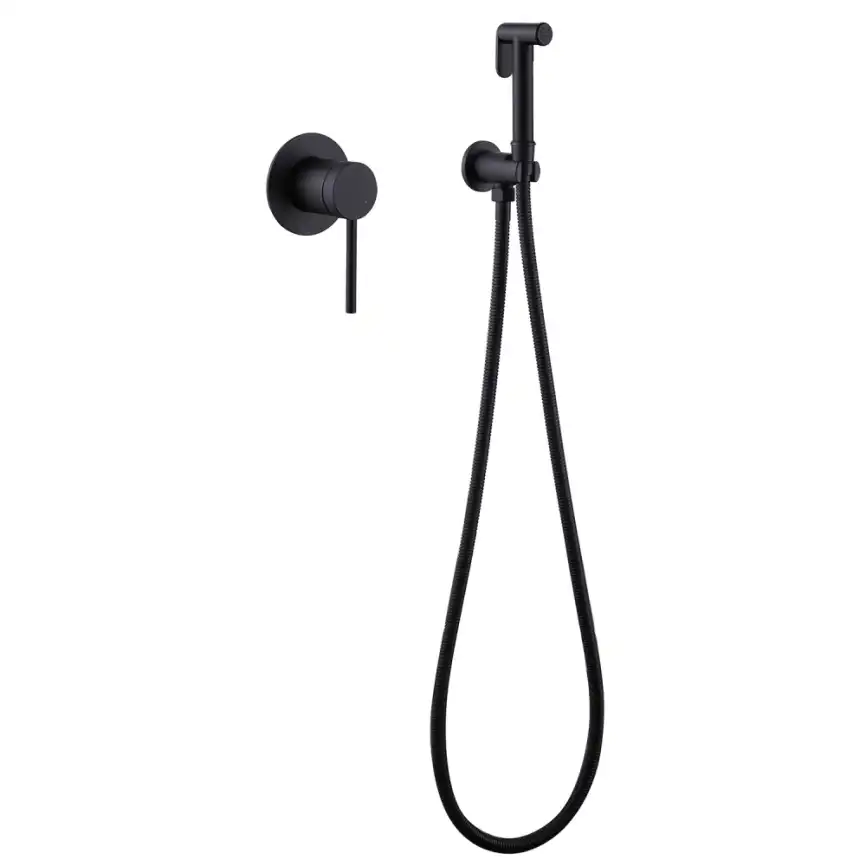 Смеситель ABBER Emotion AF8825B с гигиеническим душем, черный матовый фото 2