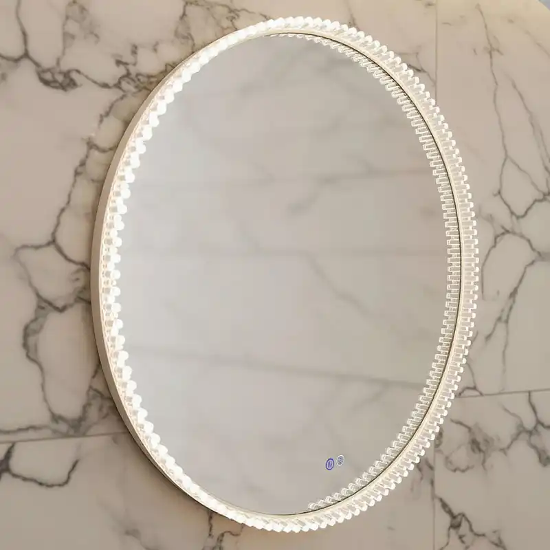 Зеркало Azario Лайвли D80, АZ-LED012125 с подсветкой и диммером, подогрев, белый матовый фото 1