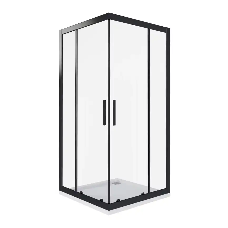 Душевой уголок Good Door COFE CR-100-C-B профиль Черный стекло прозрачное фото 2