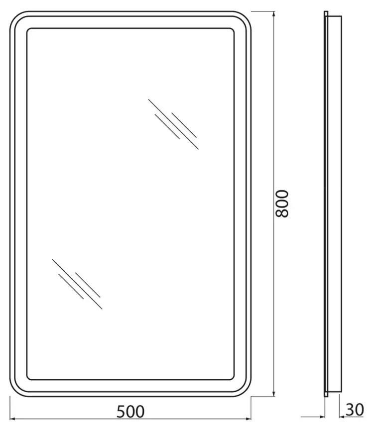 Зеркало BelBagno MARINO 50х80 SPC-MAR-500-800-LED-BTN с подстветкой, кнопочный выключатель фото 6