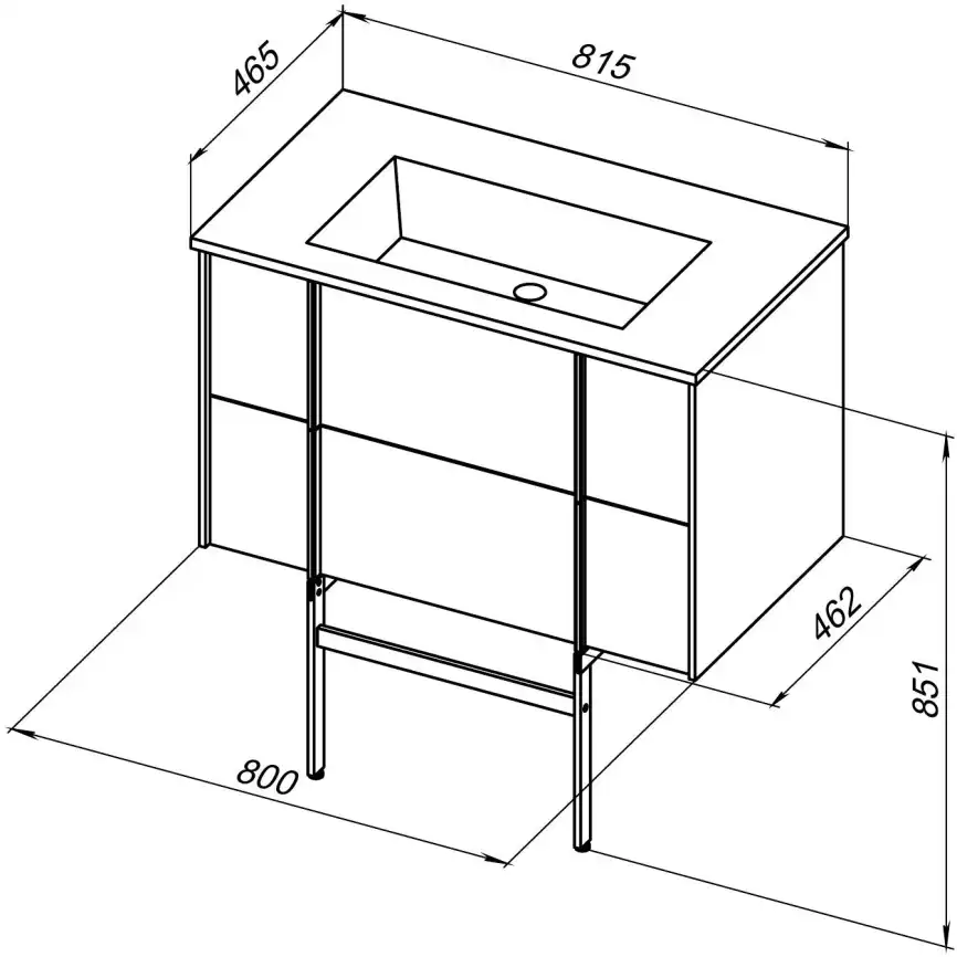 Тумба под раковину Allen Brau Reality 80 1.32005.PWM папирус матовый фото 2
