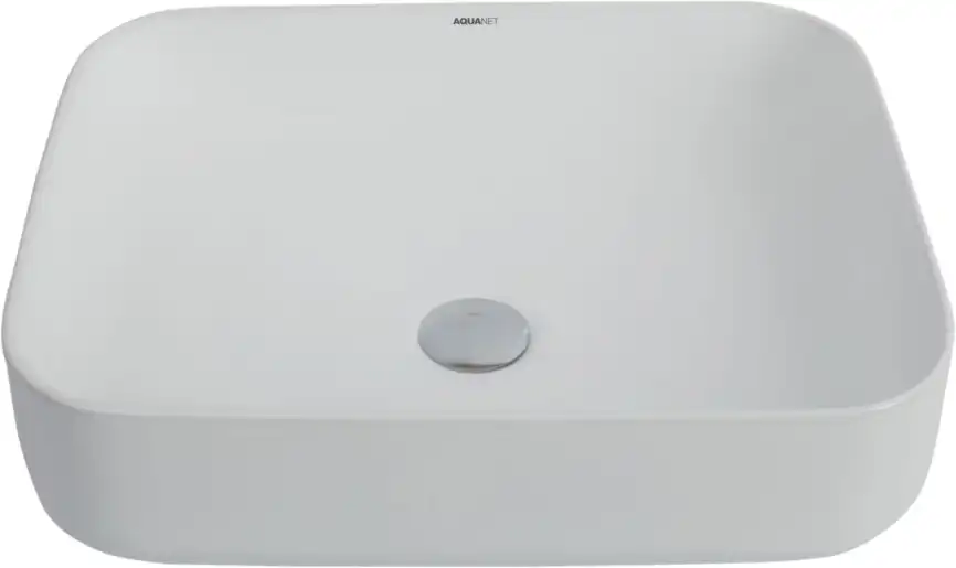 Раковина накладная Aquanet SOUL-1 50х40х13,5 прямоугольная, Белая глянцевая фото 4