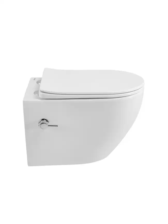 Унитаз подвесной BelBagno MARINO BB7026CH-TOR-BS/SC с сиденьем, функцией биде и смесителем фото 3