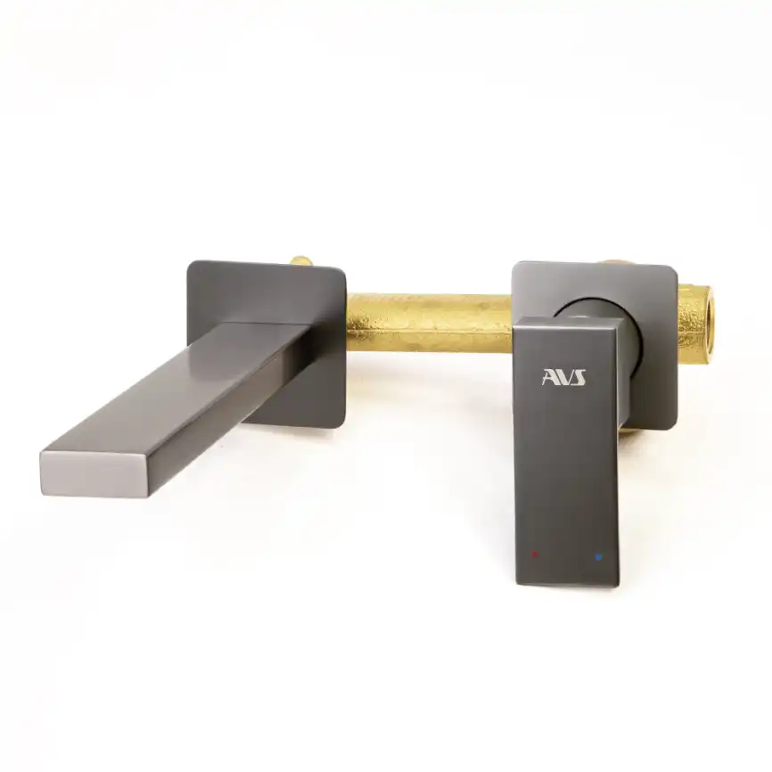 Смеситель для раковины AVS Cube 811-202-GM встраиваемый, с внутренней частью, оружейная сталь фото 5