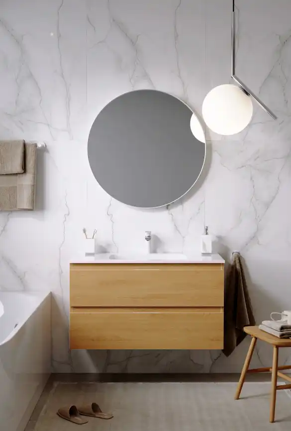 Тумба с раковиной подвесная Aqwella 5 Stars Accent 100 см, ACC0110DZ, цвет Дуб золотой фото 2