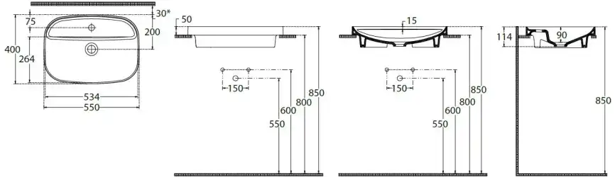 Раковина накладная Allen Brau Fantasy 55х40х11 4.11034.MT, Зеленая матовая фото 2
