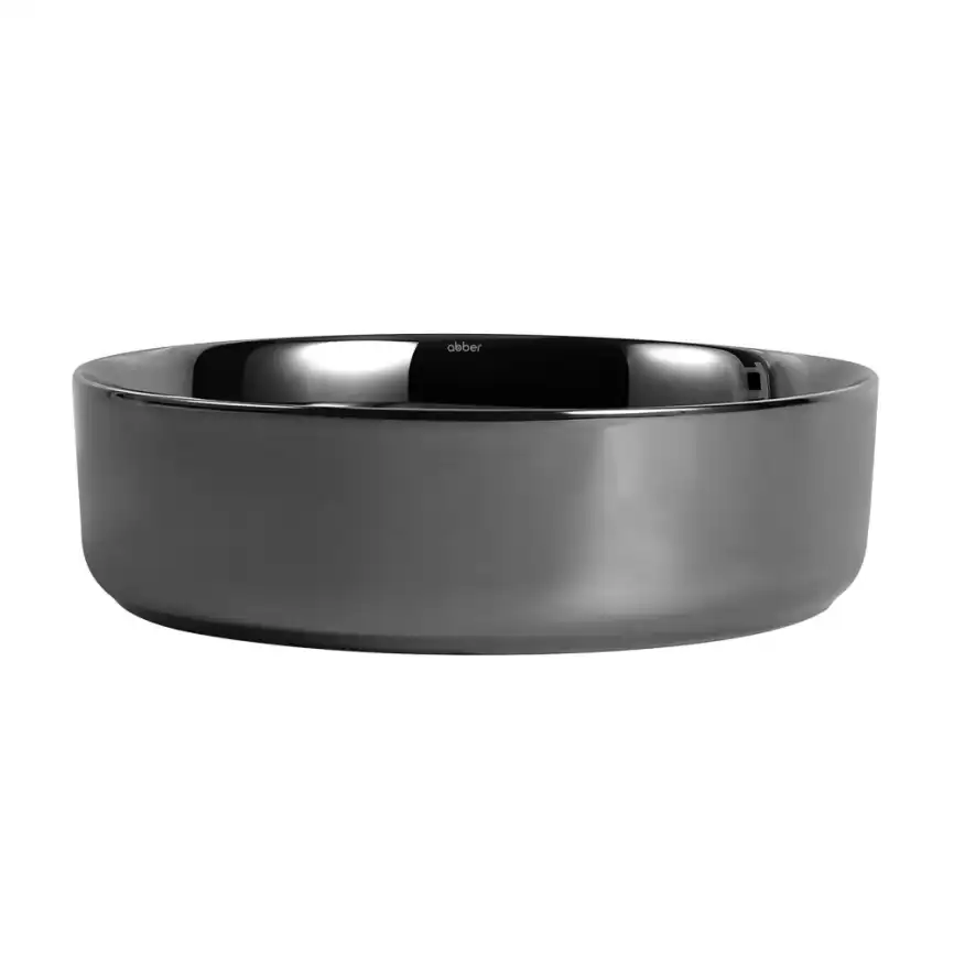Раковина накладная ABBER BEQUEM 40х40х12 AC2109GS, круглая, серебро фото 2
