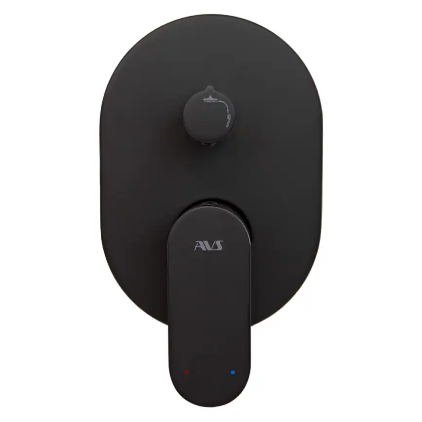 Смеситель для ванны AVS Beauty 811-703-MB встраиваемый, с внутренней частью, черный матовый фото 2
