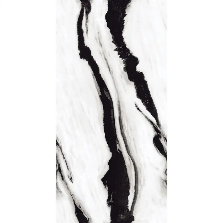 Керамогранит AVS Black Panda 60x120 полированный, белый фото 4