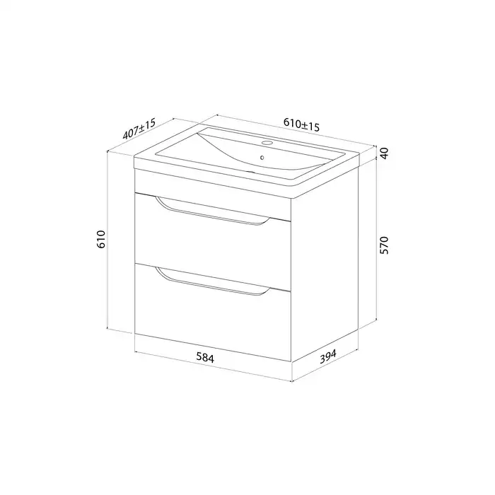 Тумба с раковиной IDDIS Ray 60, подвесная, Белая, RAY60W0i95K фото 2