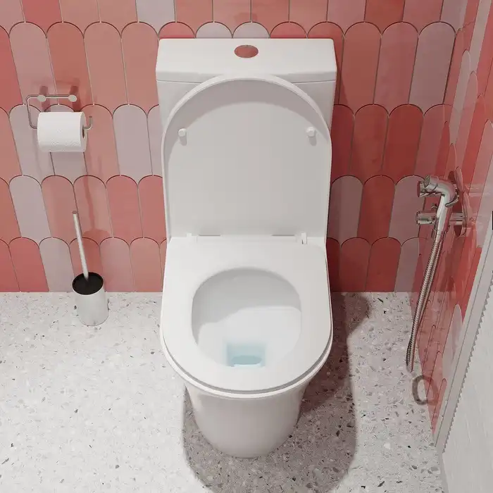 Унитаз-компакт IDDIS Stone STNRDSEi24 безободковый, с бачком и сиденьем микролифт Белый фото 5