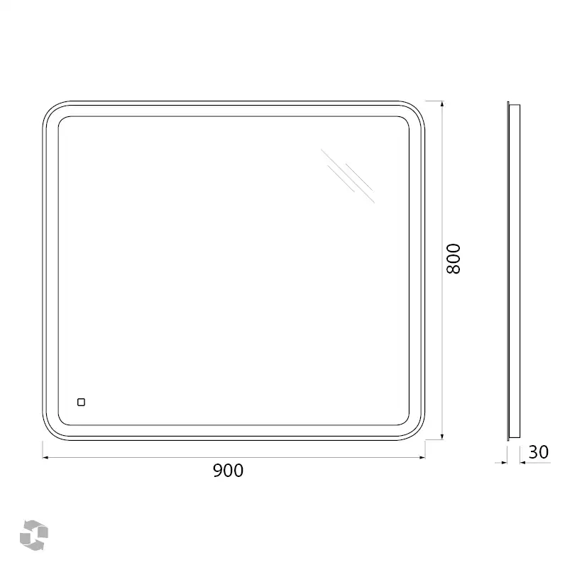 Зеркало BelBagno MARINO 90х80 SPC-MAR-900-800-LED-TCH с подстветкой, сенсорный выключатель фото 9