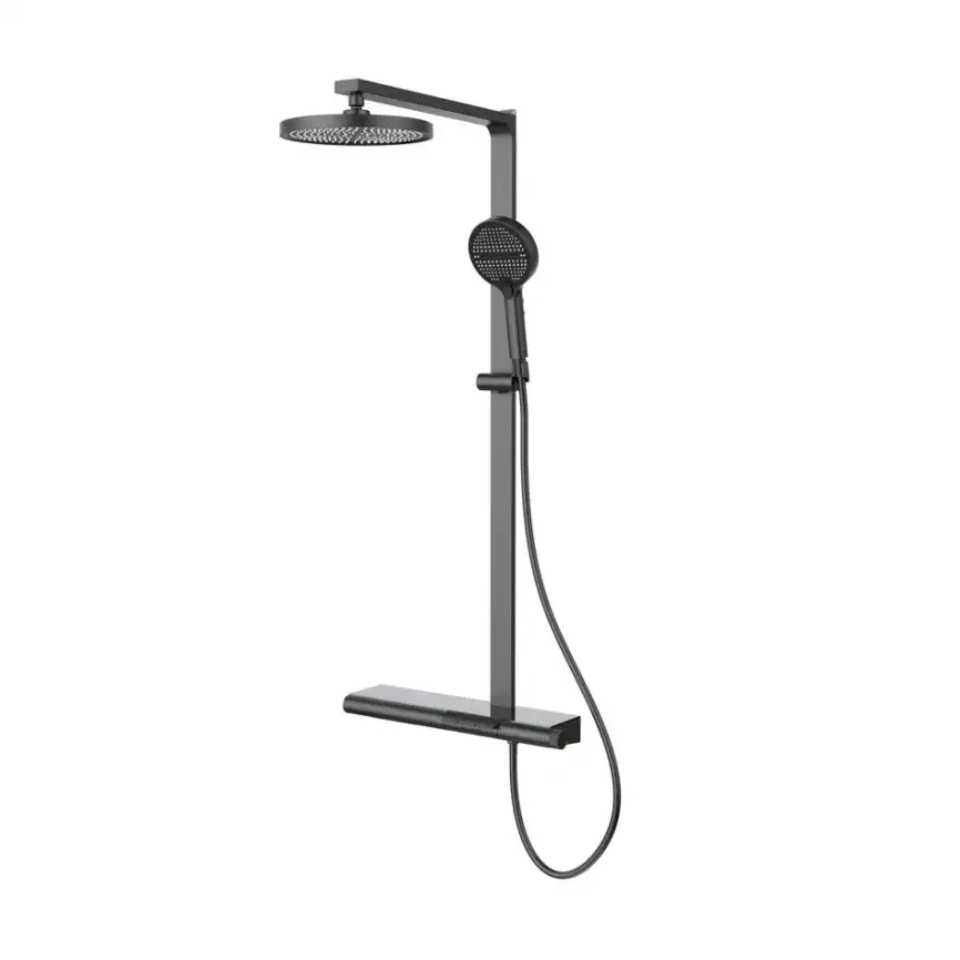 Душевая система  Vincea Aspire VSFS-4AS1GM VSFS-4AS1GM для ванны с изливом, вороненая сталь фото 2