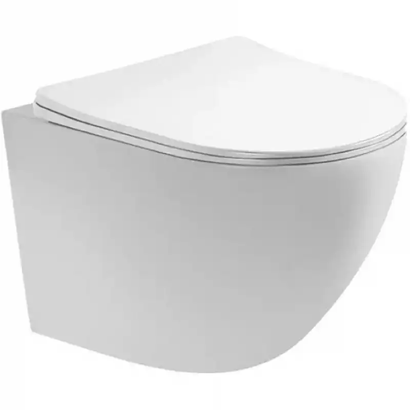 Подвесной унитаз Aquatek Европа AQ1900T-00 безободковый, с сиденьем микролифт, со смывом Торнадо, Белый фото 1
