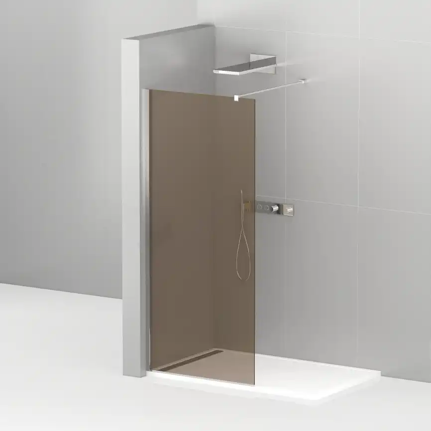 Душевая перегородка CEZARES LIBERTA-L-1-90-120-BR-Cr стекло Tонированная бронза, профиль Хром фото 2